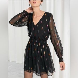 & Other Stories Black Mini Dress with Glittery Accents